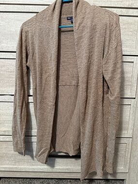 GAP Lightweight Open-Front Cardigan - Taupe